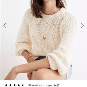 NWT Madewell Balloon-sleeve Pullover BLACK sweater  XXS